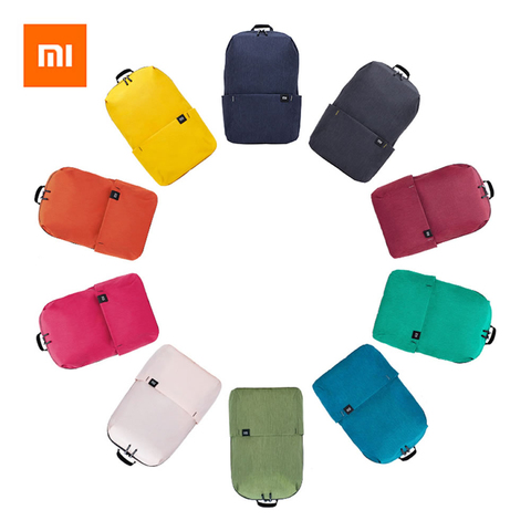 Оригинальный рюкзак Xiaomi Mi, цветной маленький рюкзак, тонкая мужская и женская простая Студенческая сумка емкостью 10 л, повседневная спортивная сумка ► Фото 1/6