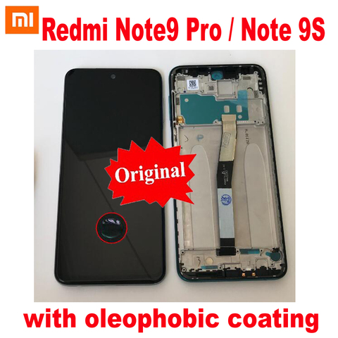 100% Оригинальный ЖК-дисплей для Xiaomi Redmi Note 9S дисплей сенсорный экран дигитайзер в сборе + рамка для Redmi Note 9 Pro датчик Pantalla ► Фото 1/5