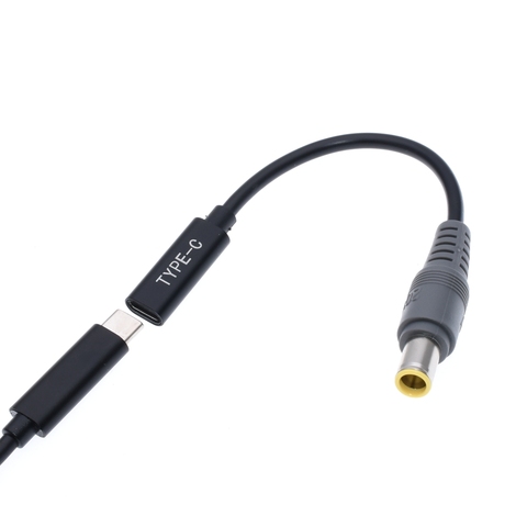 Usb type C женский PD зарядный кабель шнур для lenovo Thinkpad X61S R61 T410 T420S T400 T430 SL400 E425 зарядное устройство для ноутбука адаптация ► Фото 1/5
