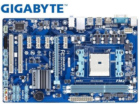 Оригинальная Материнская плата Gigabyte для AMD Socket FM2 DDR3 GA-F2A55-DS3 USB2.0 64GB A55 б/у материнская плата для настольного компьютера ► Фото 1/2