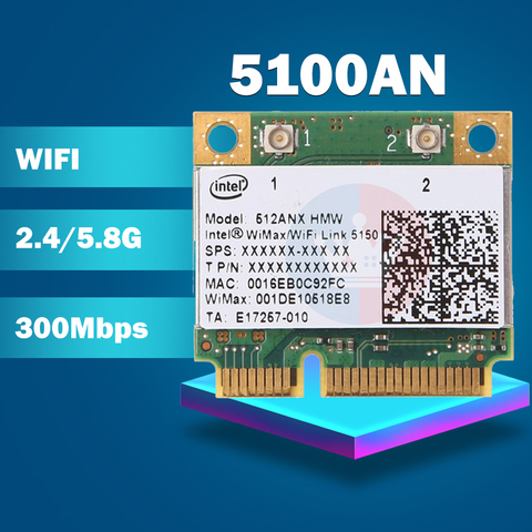 Wifi карта для intel 5100AN 512ANHMW Hafi Mini PCIe SPS:572507-001 беспроводной WLAN Wifi карта модуль для ноутбука hp ► Фото 1/1