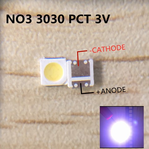 100 шт. для lextar светодиодный подсветка 1 Вт 3030 3 в холодный белый 80-90LM ТВ применение Новый Lextar PCT светодиодный 3 в ► Фото 1/6