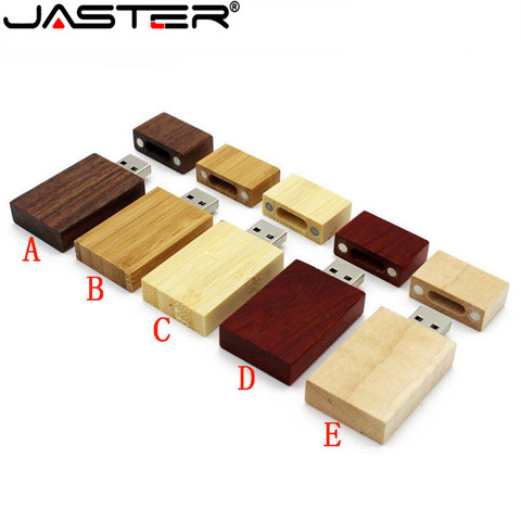 Деревянный USB флеш-накопитель JASTER на заказ, 4 ГБ, 8 ГБ, 16 ГБ, 32 ГБ, 64 ГБ, USB 2,0, подарок на свадьбу ► Фото 1/6