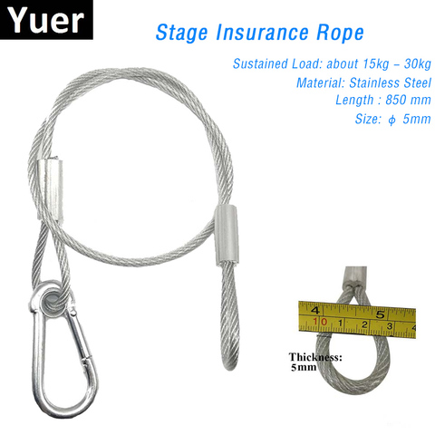 Проволочный Трос безопасности 85 см, стальной трос, для сценического освещения, трос безопасности, оборудование для бара, диджея, дискотеки, вечеринки, шоу, светодиодный прожектор с вращающейся головкой ► Фото 1/6