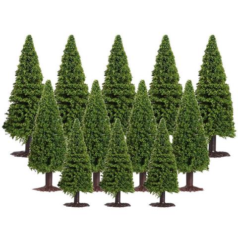 15 шт., зеленые Ландшафтные модели кедровых деревьев, модель зеленых деревьев для ландшафта ► Фото 1/6