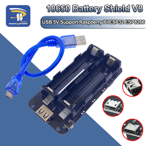 2 напряжения 18650 литиевая Защита аккумулятора V8 мобильный модуль расширения питания 5V/3A 3V/1A Micro USB для Arduino ESP32 ESP8266 ► Фото 1/6