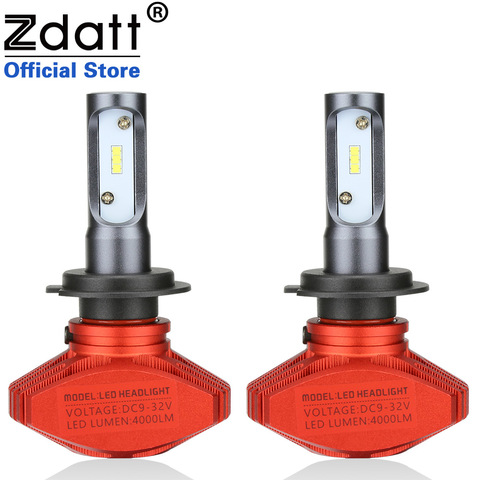 Zdatt LED H7 светодиодные фары H1 9005 HB3 9006 HB4 автомобильные лампы безвентиляторные 8000LM 80W 12V 6000K автомобильные лампы Противотуманные фары супер ярки... ► Фото 1/6