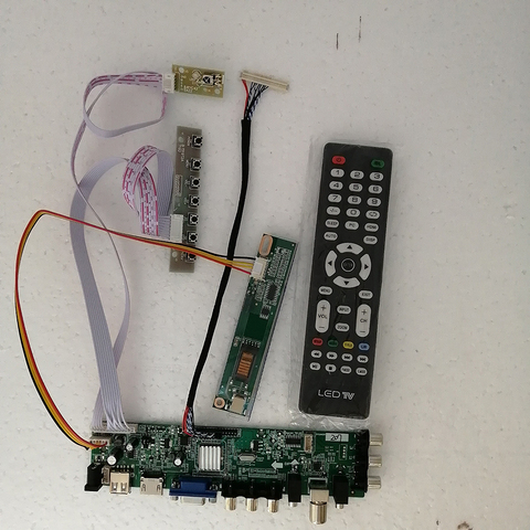 DVB-T2/T DVB-C 3663 комплект ТВ-монитора для B154EW08 V1 V.1 ЖК-дисплей светодиодный экран HDMI + VGA + USB + Драйвер платы контроллера телевизора ► Фото 1/6