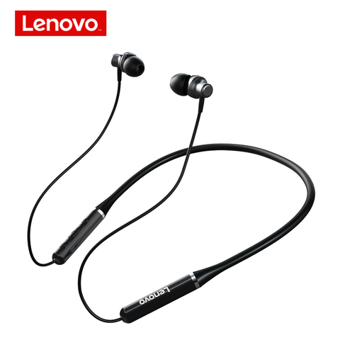 Беспроводные наушники Lenovo HE05 PRO Bluetooth5.0, магнитная гарнитура с шейным ремешком, IPX5, водонепроницаемые вкладыши для спорта с микрофоном ► Фото 1/6