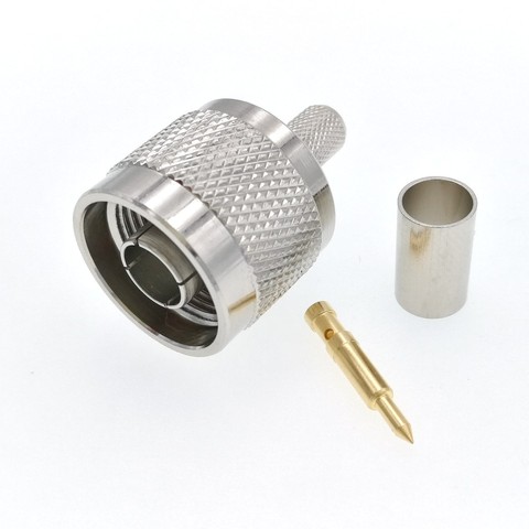 N Мужской обжимной РЧ разъем для RG5 RG6 LMR300 RG212 5D-FB кабель ► Фото 1/4