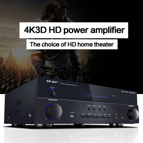 Декодирующий усилитель KYYSLB, 690 Вт, 4-16ом, высокая мощность, HDMI, HD, DTS, 5,1, 4K, Bluetooth, Hi-Fi, Dolby, сабвуфер, AV ► Фото 1/6