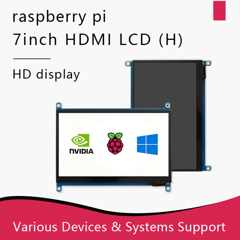 Сенсорный 7 дюймовый ёмкостный LCD монитор для Raspberry pi с разрешением 1024*600 с HDMI. ► Фото 1/6