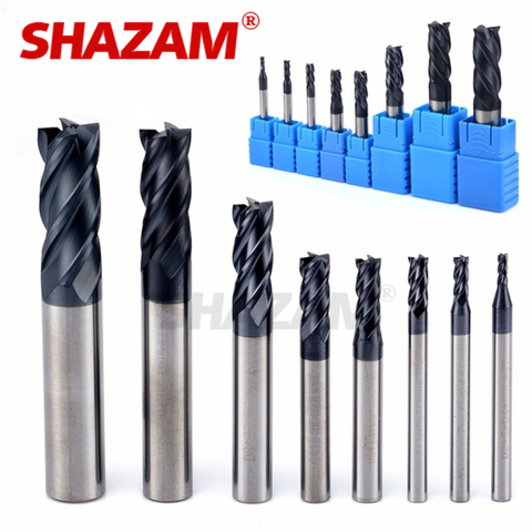 Фреза Hrc50 Endmill из сплава вольфрамовой стали Cnc Maching SHAZAM верхние фрезерные станки инструменты для стали 1,0 мм-12,0 мм ► Фото 1/6