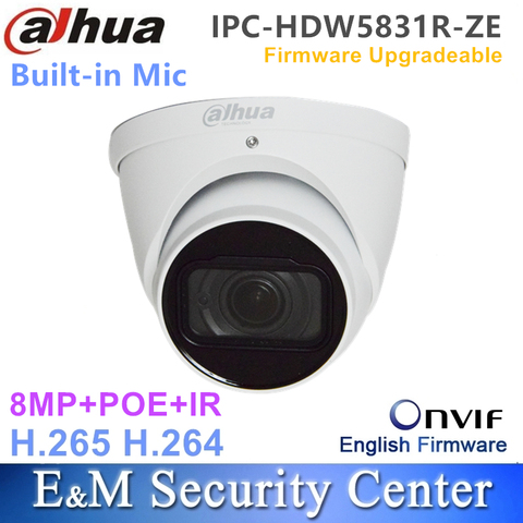 Оригинал dahua IPC-HDW5831R-ZE Английский с логотипом 8MP ИК глазного яблока сети Камера POE IP CCTV Встроенный микрофон IP67 ► Фото 1/1