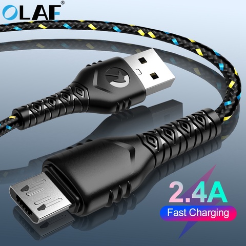 Кабель Micro USB 2,4 А, нейлоновый кабель для быстрой зарядки и передачи данных для Samsung, Xiaomi, Huawei, LG, планшета, Android, мобильный телефон, кабели Microusb ► Фото 1/6