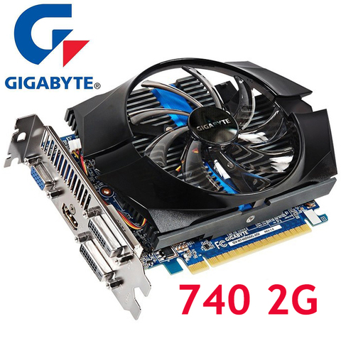 Видеокарты GIGABYTE GT 740 2 Гб 128 бит видеокарты GDDR5 для nVIDIA Geforce GT740-2GB VGA карты сильнее, чем GTX650 б/у ► Фото 1/1