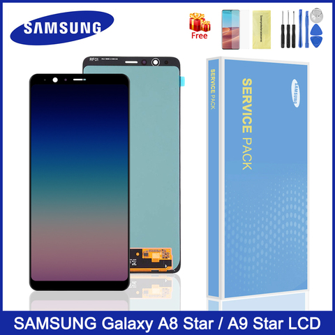 ЖК-дисплей Super Amoled для Samsung Galaxy A8 Star G8850, ЖК-дисплей с сенсорным экраном и дигитайзером в сборе для Samsung A9 Star G8850, ЖК-дисплеи ► Фото 1/6