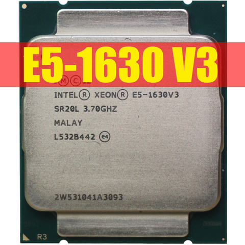 Intel ЦП Xeon E5-1630V3 SR20L 3,70 ГГц 4-ядерный 10M LGA2011-3 V3 процессор E5 1630V3 Бесплатная доставка E5 1630 V3 x99 DDR4 ► Фото 1/3