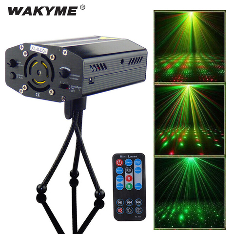 WAKYME мини RGB дискотечный светильник, сценический светильник, Звездный вихрь, лазерный проектор, AC110-240V, DJ лампа для клуба, бара, КТВ, семейная Р... ► Фото 1/6