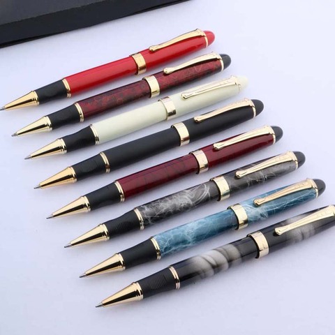 Шариковая ручка JINHAO X450, металлическая ручка с золотистым рисунком, Классическая отделка, каллиграфия, подпись, jinhao 450 ► Фото 1/6