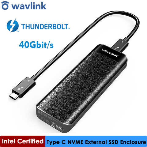 Сертифицированный Intel Thunderbolt™Внешний SSD-накопитель 3 NVME USB Type-C 40 Гбит/с, отличное рассеивание для Microsoft Windows и Mac OS Wavlink ► Фото 1/6