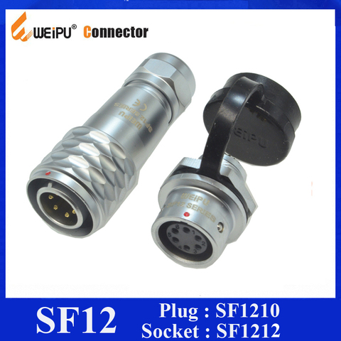 Оригинальные Weipu SF12 IP67 водонепроницаемый разъем 2 3 4 5 6 7 9-контактный штекер для кабеля, гнездовой разъем для заднего монтажа SF1210 SF1212 ► Фото 1/6
