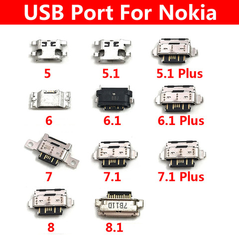 2 шт./лот, разъем Micro USB для зарядки, разъем для зарядного устройства, док-разъем для Nokia 2 3 5 6 7 8 3,1 5,1 6,1 7,1 Plus X5 X6 ► Фото 1/3