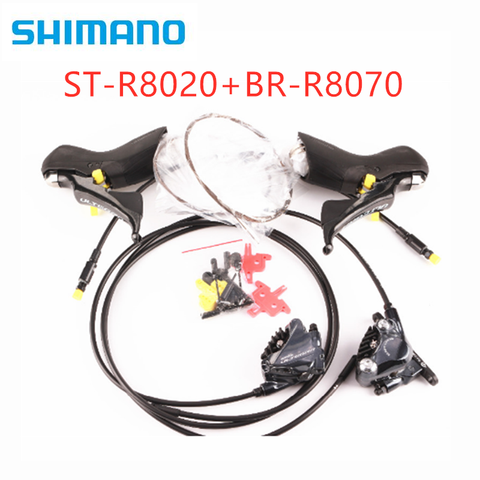 Shimano Ultegra R8020 R8025 ST R8020 R8025 триггерный переключатель передач + BR R8070 STI + гидравлические дисковые тормоза плоское крепление 2x11 скорость ► Фото 1/6