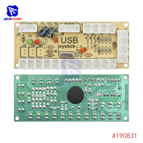 USB энкодер diymore Zero Delay для ПК, джойстик и кнопка управления, USB аркадный джойстик, индикатор платы для маме ► Фото 1/6