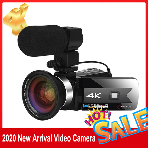 Новый продукт Цифровая видеокамера для Youtube 4K 56MP сенсорный Экран wecamбыл Ночное видение HD Регистраторы Wi-Fi Встроенный заполнить светильник ► Фото 1/6