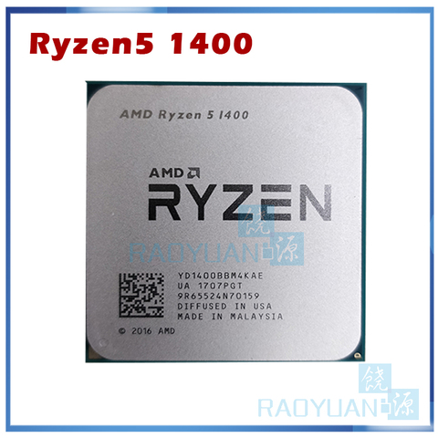 AMD Ryzen 5 1400 R5 1400, четырехъядерный процессор, 3,2 ГГц, процессор YD1400BBM4KAE сокет AM4 ► Фото 1/1