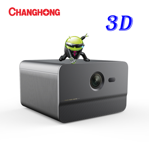 Full HD проектор Changhong C300 800 ANSI 1080P с 3 + 32 ГБ DLP Android домашний кинотеатр с поддержкой Wi-Fi 4K ТВ видеопроектор проектор ► Фото 1/6