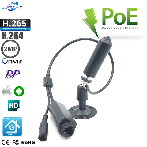 1080P POE Power Mni Covert IP камера видеонаблюдения сетевая видеокамера Поддержка Onvif IP камера Мини Пуля Веб камера Pin отверстие ► Фото 1/6