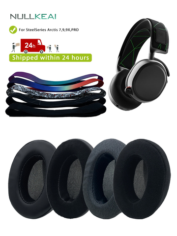 Сменные утолщенные кожаные амбушюры NULLKEAI для SteelSeries Arctis 7/PRO/9X, подушка для гарнитуры ► Фото 1/6