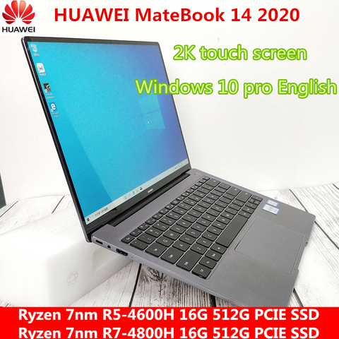 HUAWEI MateBook 14 2022 ноутбук с диагональю 14 дюймов Ryzen 7nm R5-4600H/ R7-4800H 16G 512G PCIE SSD FHD IPS 2K сенсорный экран ультрабук ► Фото 1/6