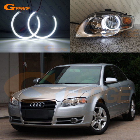 Отличные ультра яркие smd led Ангельские Глазки DRL halo Кольца для Audi A4 S4 RS4 B7 2004 2005 2006 2007 2008 2009 ► Фото 1/6