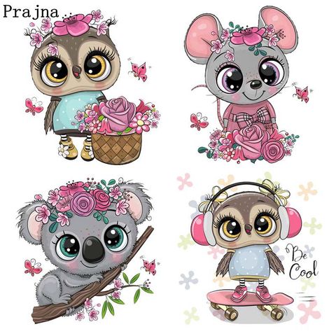 Prajna Lovely Koala Iron On теплопередача виниловые термопереводные пластыри с героями мультфильмов для одежды DIY наклейки на детскую одежду ► Фото 1/6