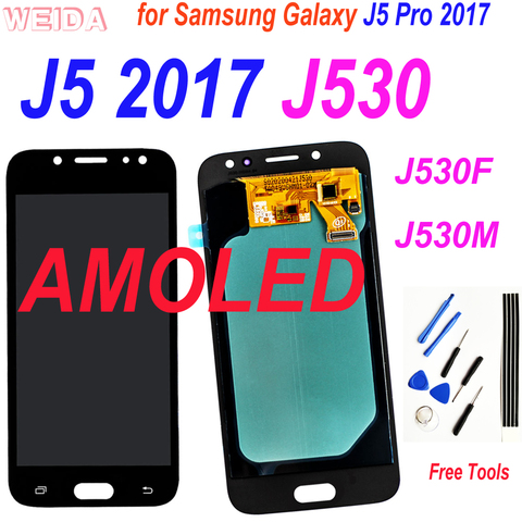 ЖК-дисплей Super AMOLED для Samsung Galaxy J5 2017 J530 J530F J530M, ЖК-дисплей с сенсорным экраном и дигитайзером в сборе для SAMSUNG J5 Pro 2017 ► Фото 1/6