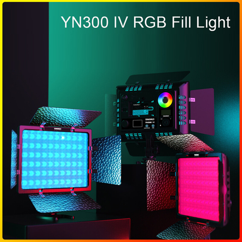 Yongnuo YN300 IV YN-300 IV RGB светодиодный видео светильник 3200k-5500K RGB полноцветная камера фото светильник ing для студийного видео ► Фото 1/6