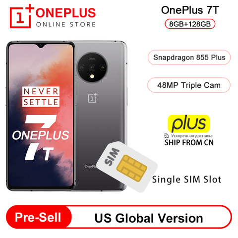 Предварительная продажа глобальная версия OnePlus 7 T 7 T Snapdragon 855 Plus смартфон с восьмиядерным процессором 6,55 ''90 Гц AMOLED экраном 48 МП Тройная камера ► Фото 1/6