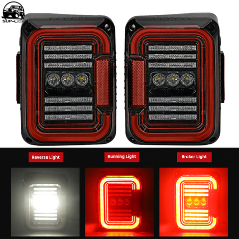Копченый/прозрачный/черный 30 Вт светодиодный задние фонари уникальный дизайн «C» образную конструкцию для Jeep Wrangler задних сигнальных огней, ... ► Фото 1/6