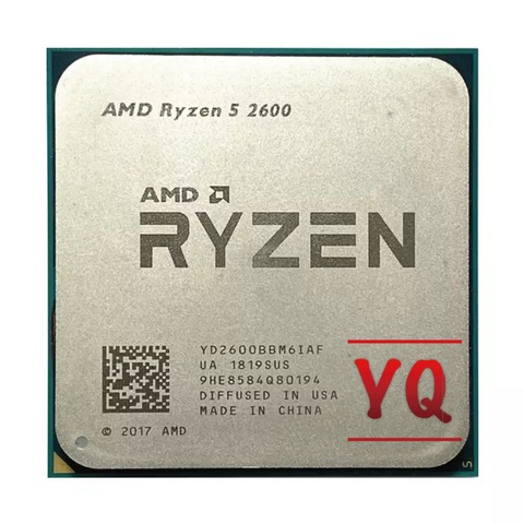 AMD Ryzen 5 2600 R5 2600 3,4 ГГц шестиядерный двенадцать-Core 65 Вт YD2600BBM6IAF гнездо AM4 Процессор процессор ► Фото 1/2