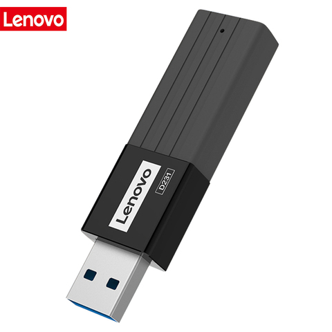 Lenovo D231 USB 3,0 кард-ридер 2 в 1 SD TF слот для карт памяти адаптер Высокая скорость безопасности кард-ридер Поддержка 2 ТБ для портативных ПК ► Фото 1/6