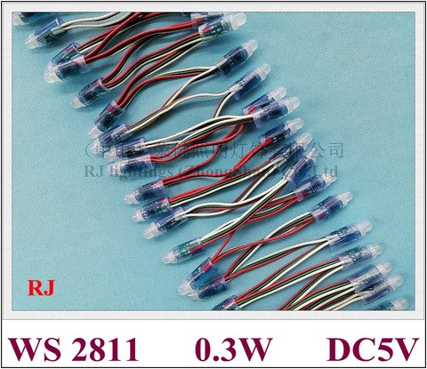 Водонепроницаемый IP67 WS 2811, цифровой волшебный светодиодный пиксельный световой модуль, светодиодный фонарь, гирлянда RGB, светодиодный пиксельный светильник DC5V 0,3 W WS2811 ► Фото 1/6