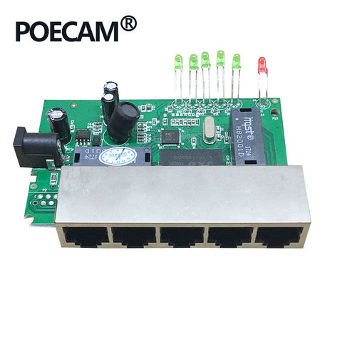 5 Порты и разъёмы 12V 15V Пассивный Poe коммутатора Ethernet 10/100 Мбит/с Poe 4 Порты и разъёмы для Камера IP 4/5 + 7/8- ► Фото 1/6