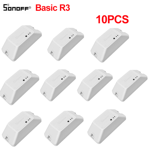 Умный выключатель Sonoff Basic R3, дистанционное управление через Wi-Fi, управление через приложение/LAN, работает с Alexa Google Home, 10 шт. ► Фото 1/6