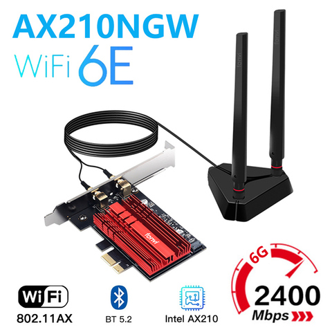 Wi-Fi 6E Intel AX210, Диапазон действия 2,4G/5G/6 ГГц, 5374M, Wi-Fi Карта BT 5,2 AX200 PCIe, беспроводной Wi-Fi сетевой адаптер PCI Express Wlan ► Фото 1/6