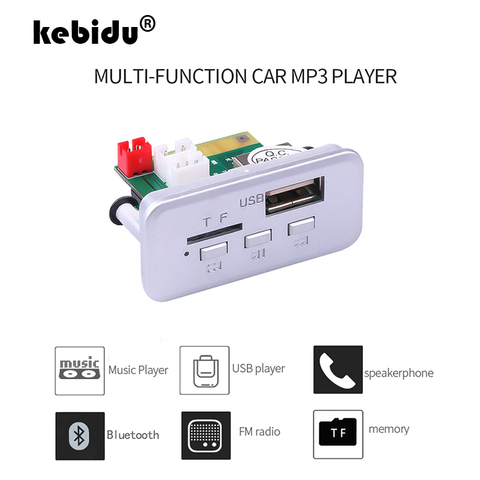 Автомобильный аудио USB TF FM радиомодуль kebidu беспроводной Bluetooth 12 в MP3 WMA декодер плата mp3-плеер без пульта дистанционного управления для автомобиля ► Фото 1/1