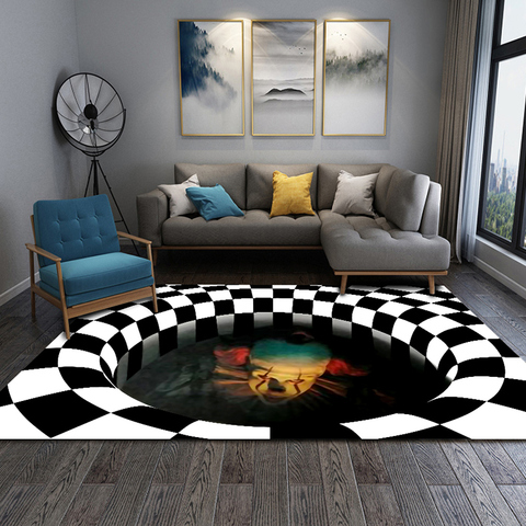 RULDGEE прямоугольный ковер, напольные коврики, визуальная иллюзия, прямоугольный 3D твердый геометрический спальня, журнальный столик для гостиной одеяло ► Фото 1/6