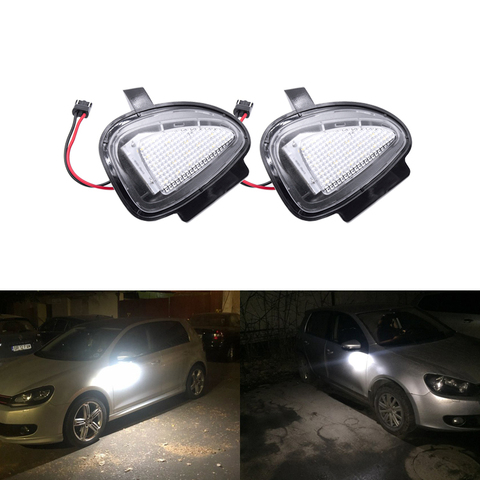 1 пара прямых светодиодных нижних боковых фонарей для зеркала, лужайки для VW GTI Golf MK6 6 MKVI C45, белые светодиодные фонари ► Фото 1/6